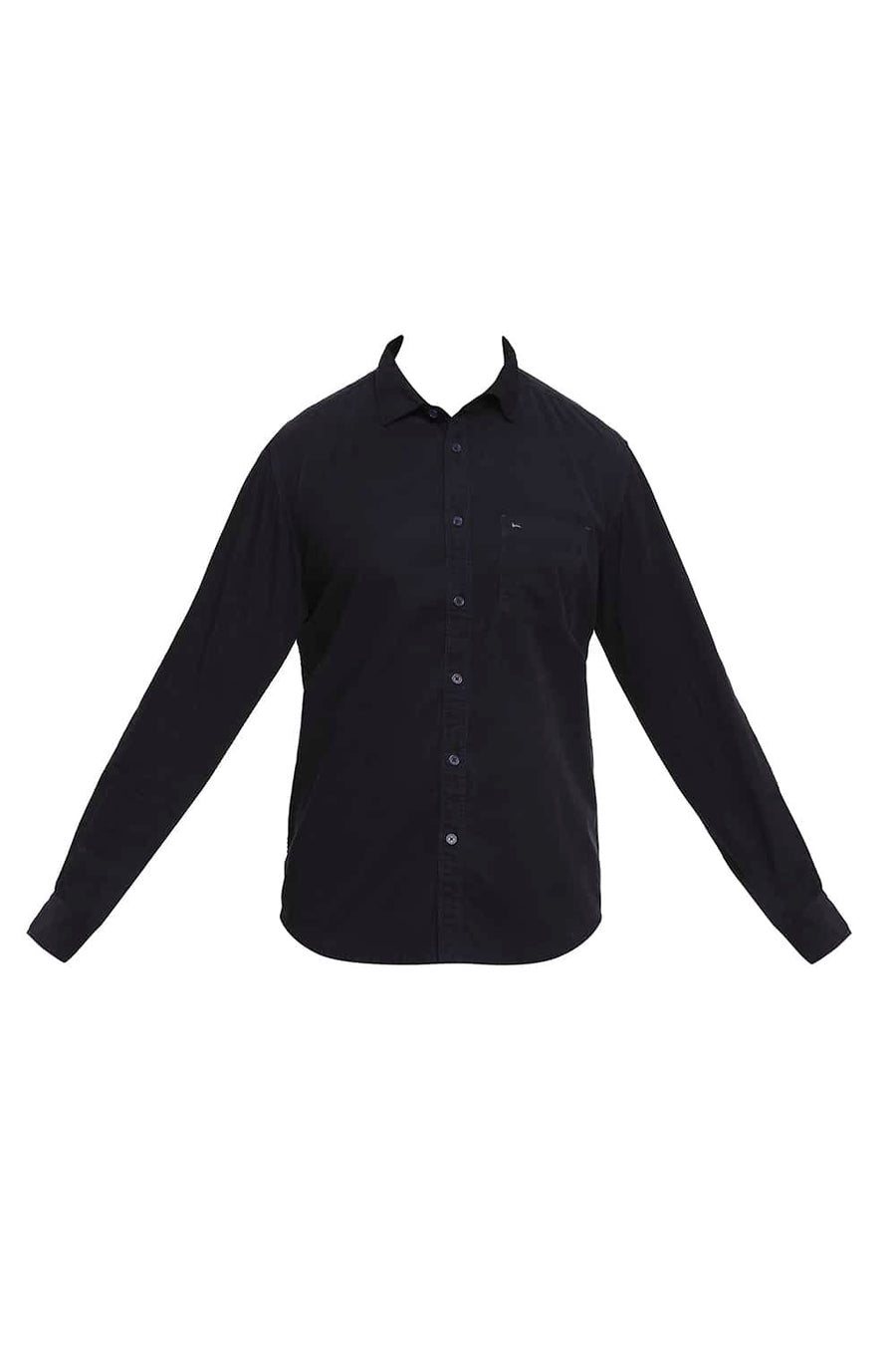 BASICS SLIM FIT DARK NAVY CORDUROY SHIRT