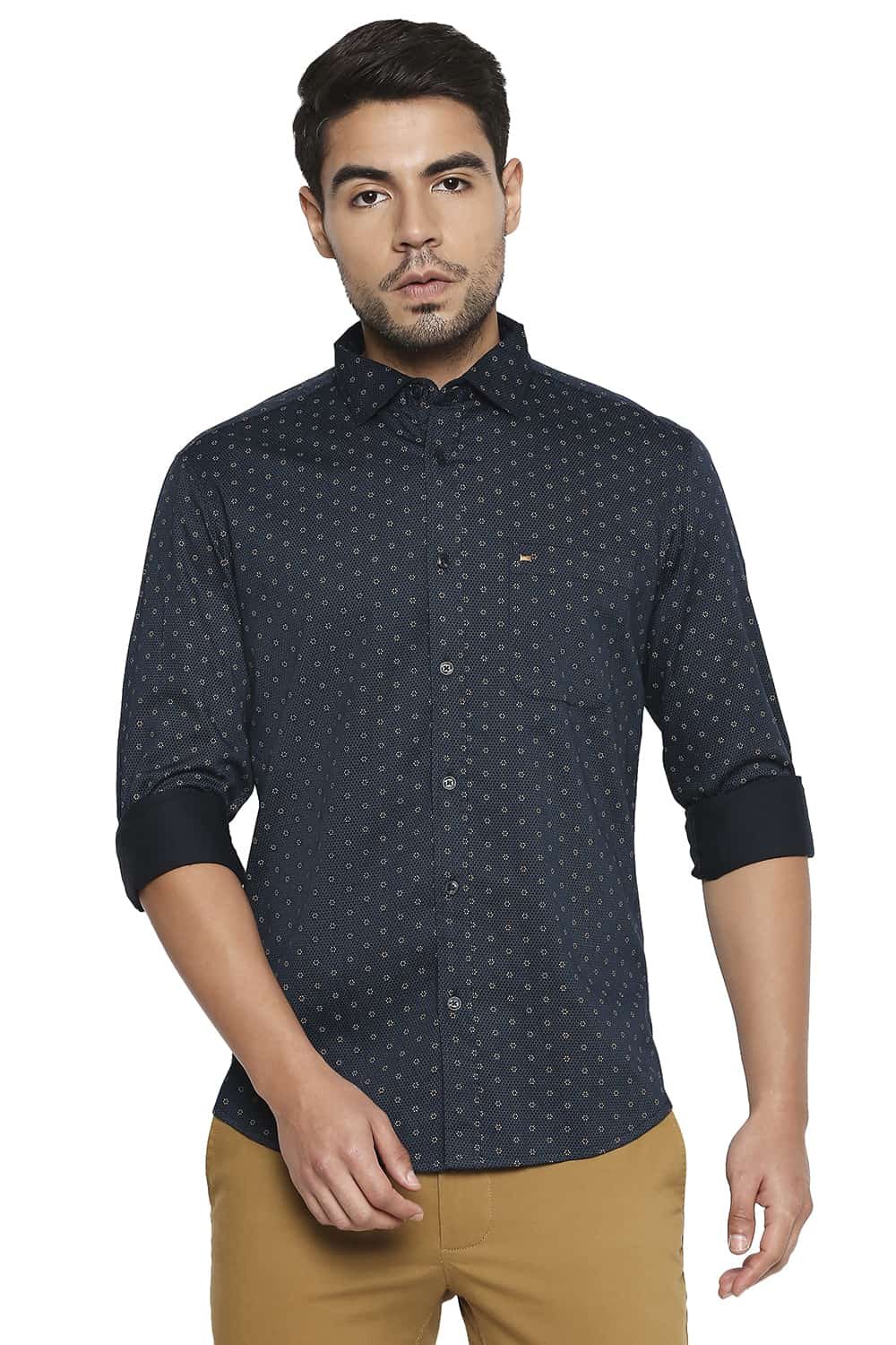 BASICS SLIM FIT PRINTED SHIRT