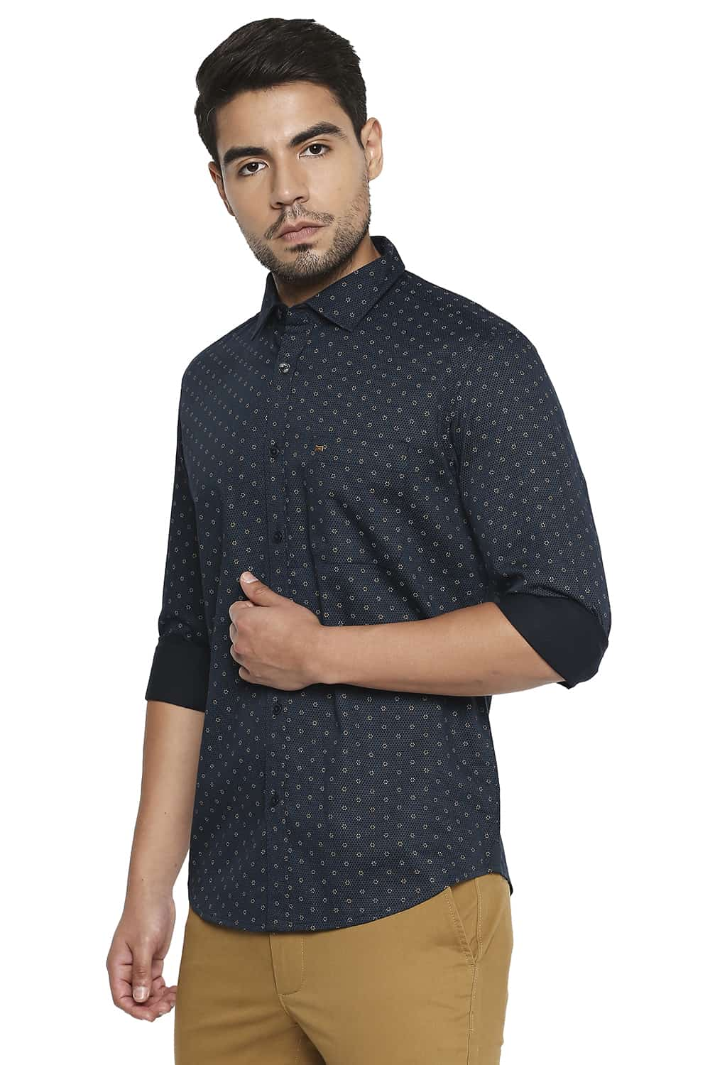 BASICS SLIM FIT PRINTED SHIRT