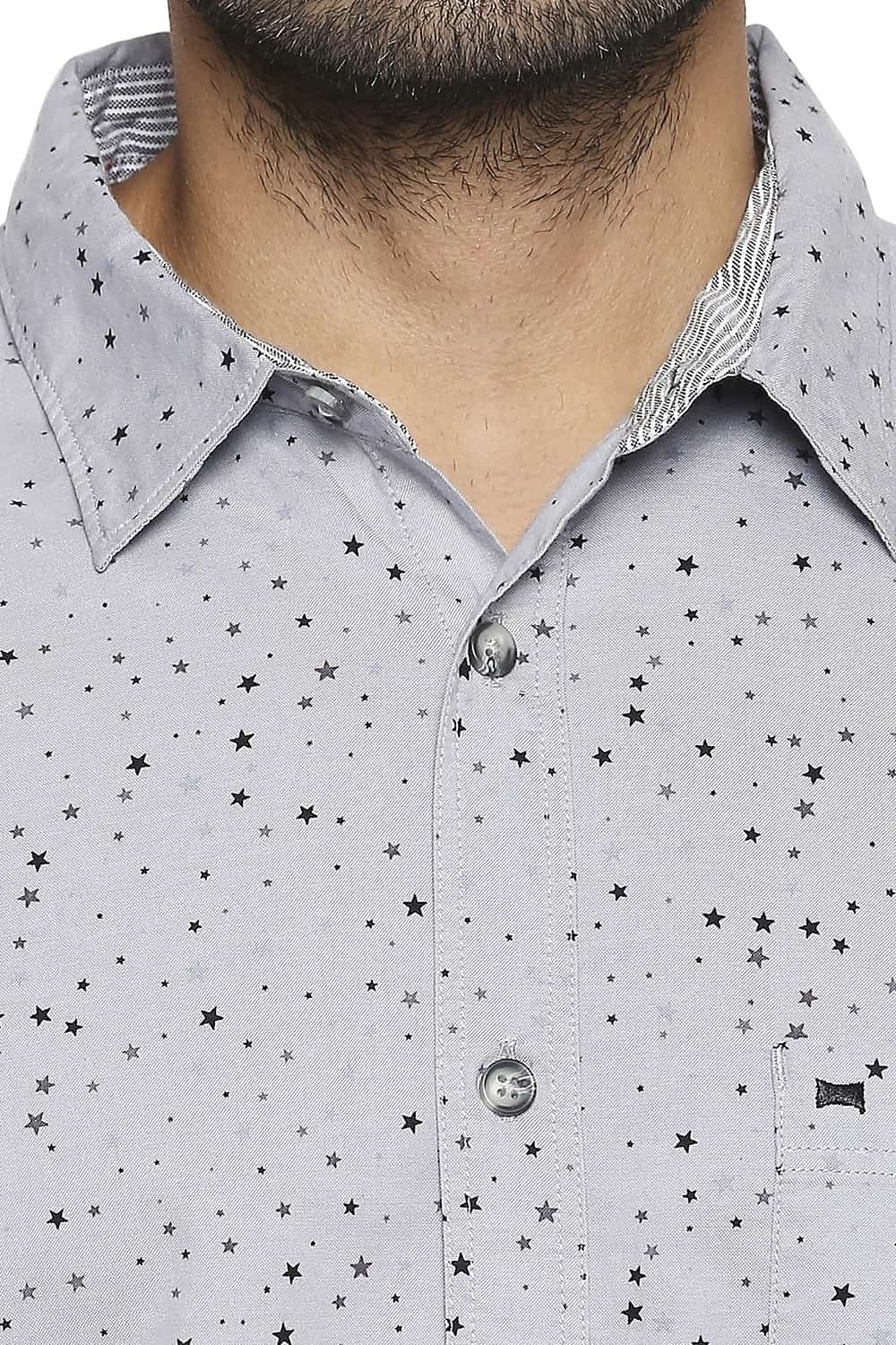 BASICS SLIM FIT PRINTED SHIRT