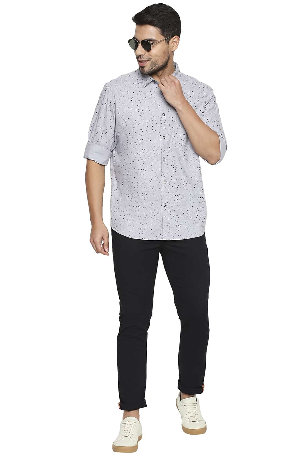 BASICS SLIM FIT PRINTED SHIRT