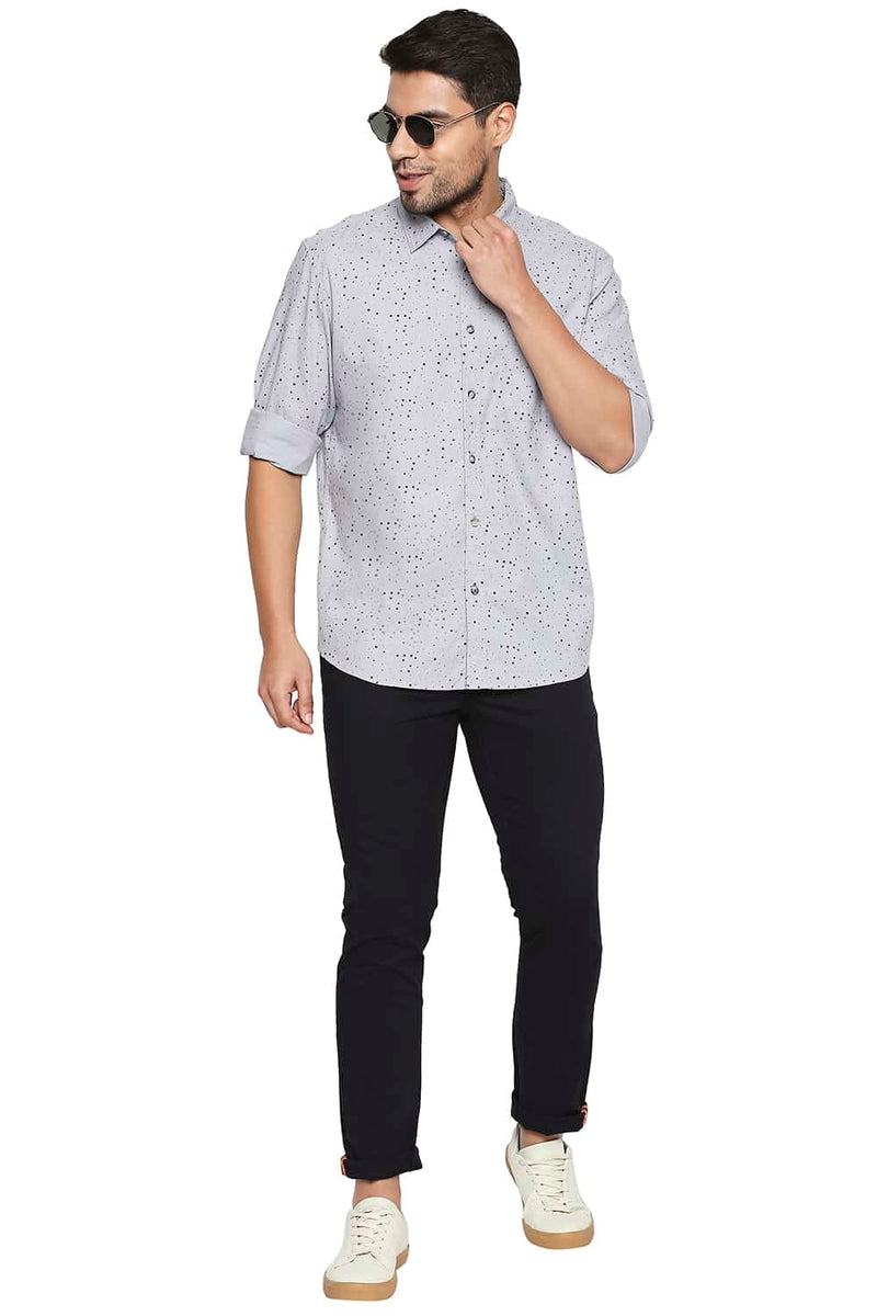 BASICS SLIM FIT PRINTED SHIRT