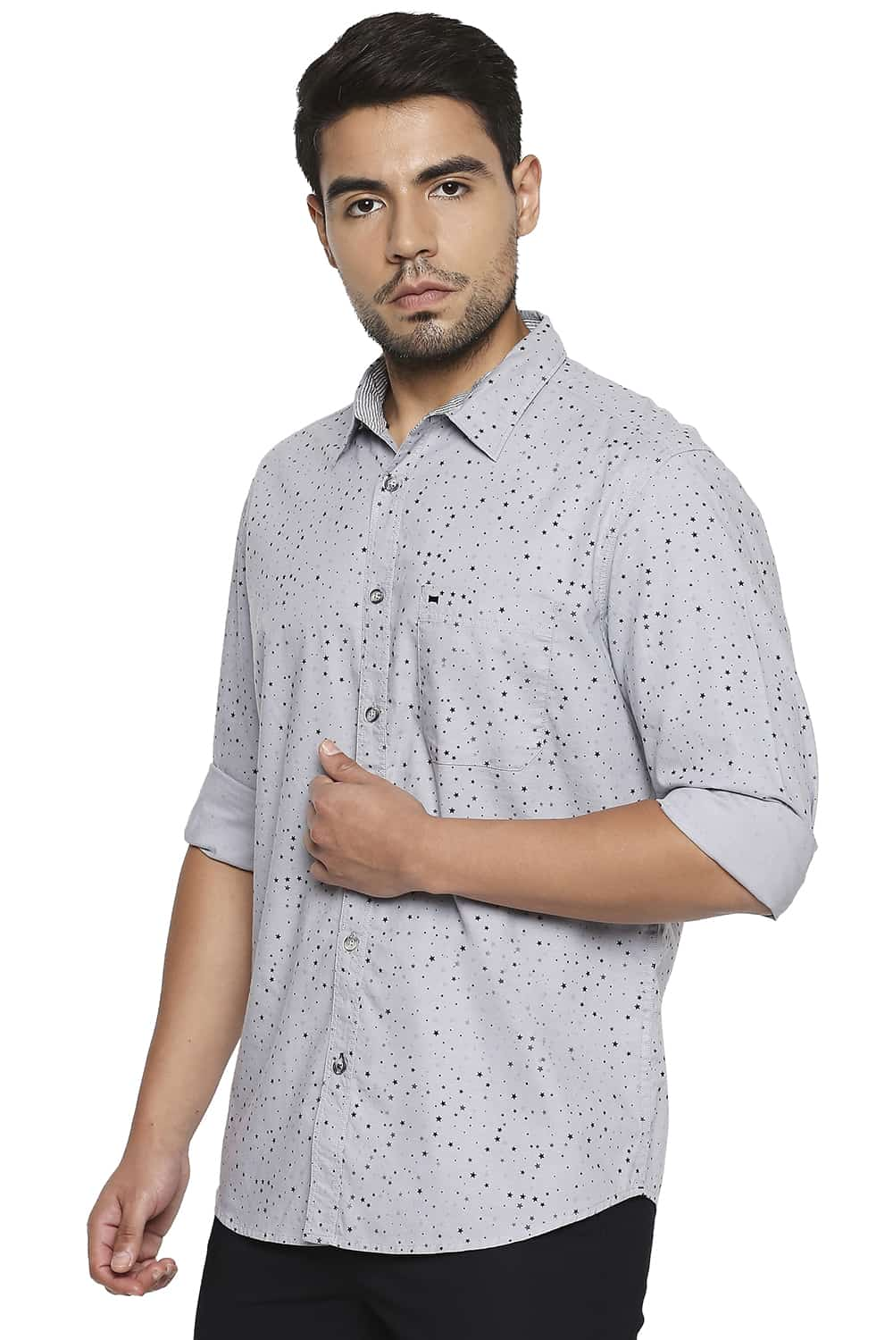 BASICS SLIM FIT PRINTED SHIRT