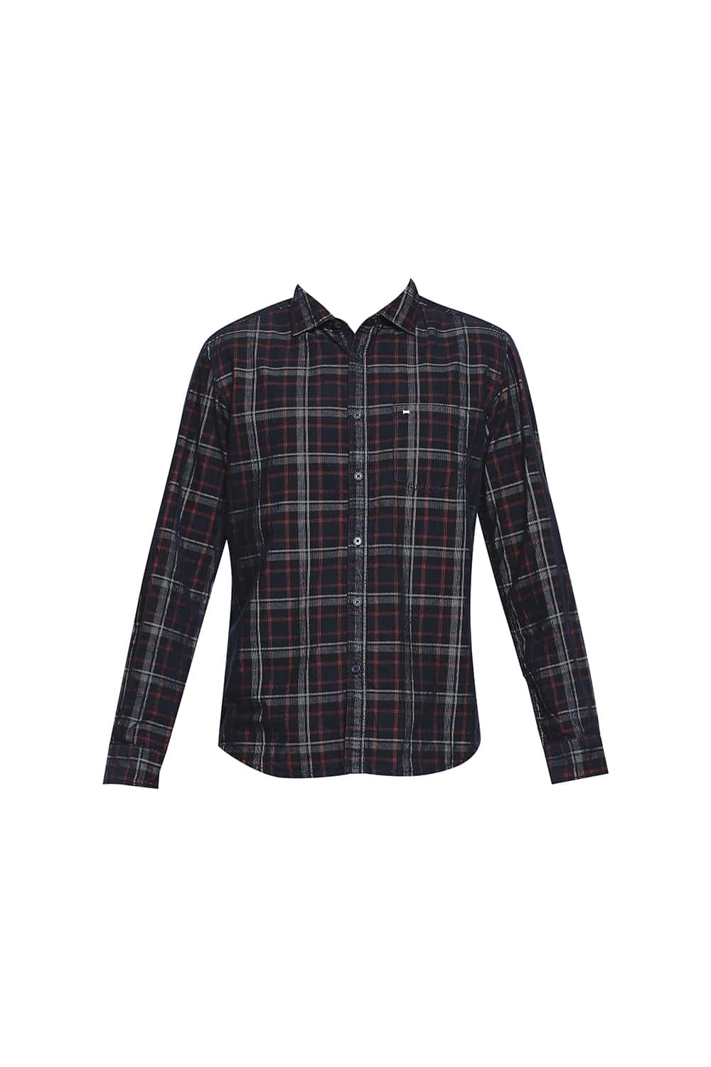 BASICS SLIM FIT CORDUROY CHECKS SHIRT