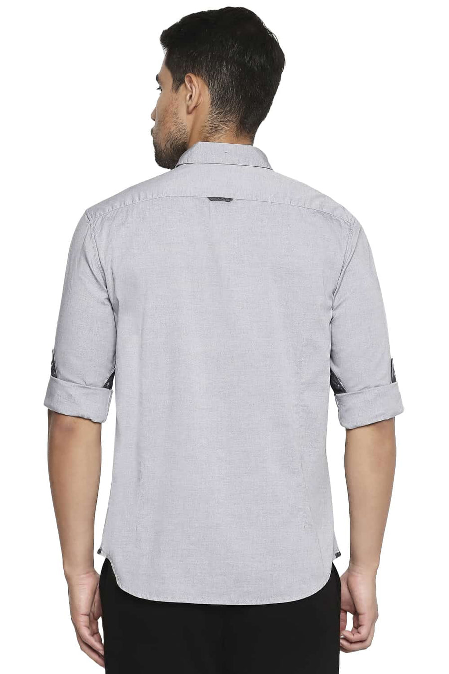 BASICS SLIM FIT NATURAL GREY OXFORD SHIRT
