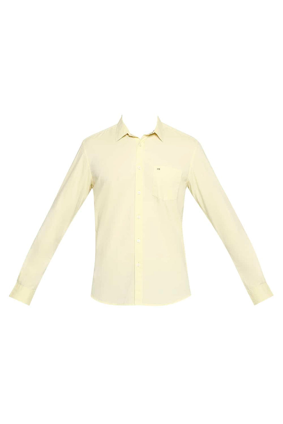 BASICS SLIM FIT YELLOW CREAM OXFORD SHIRT