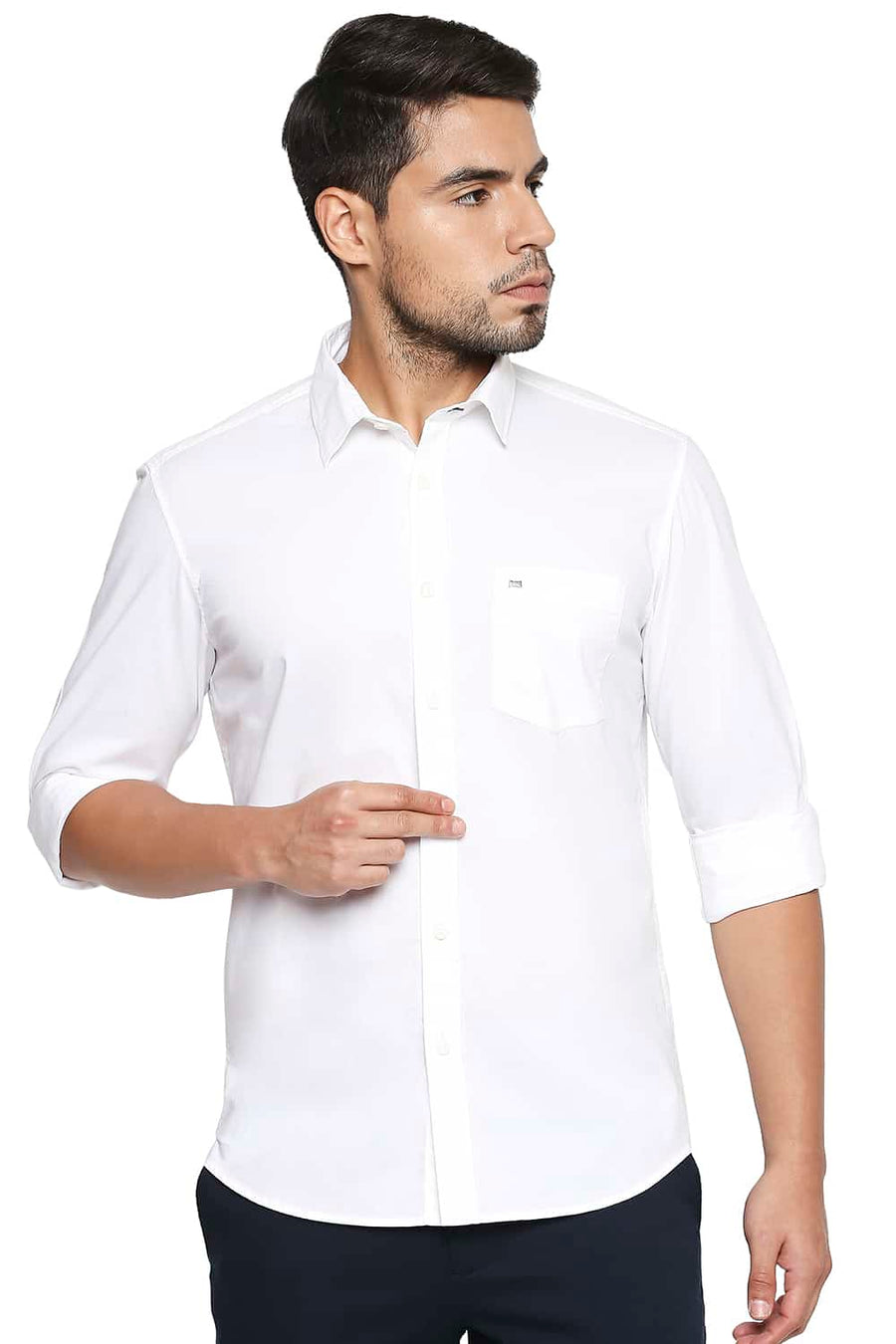 BASICS SLIM FIT BRILLIANT WHITE OXFORD SHIRT