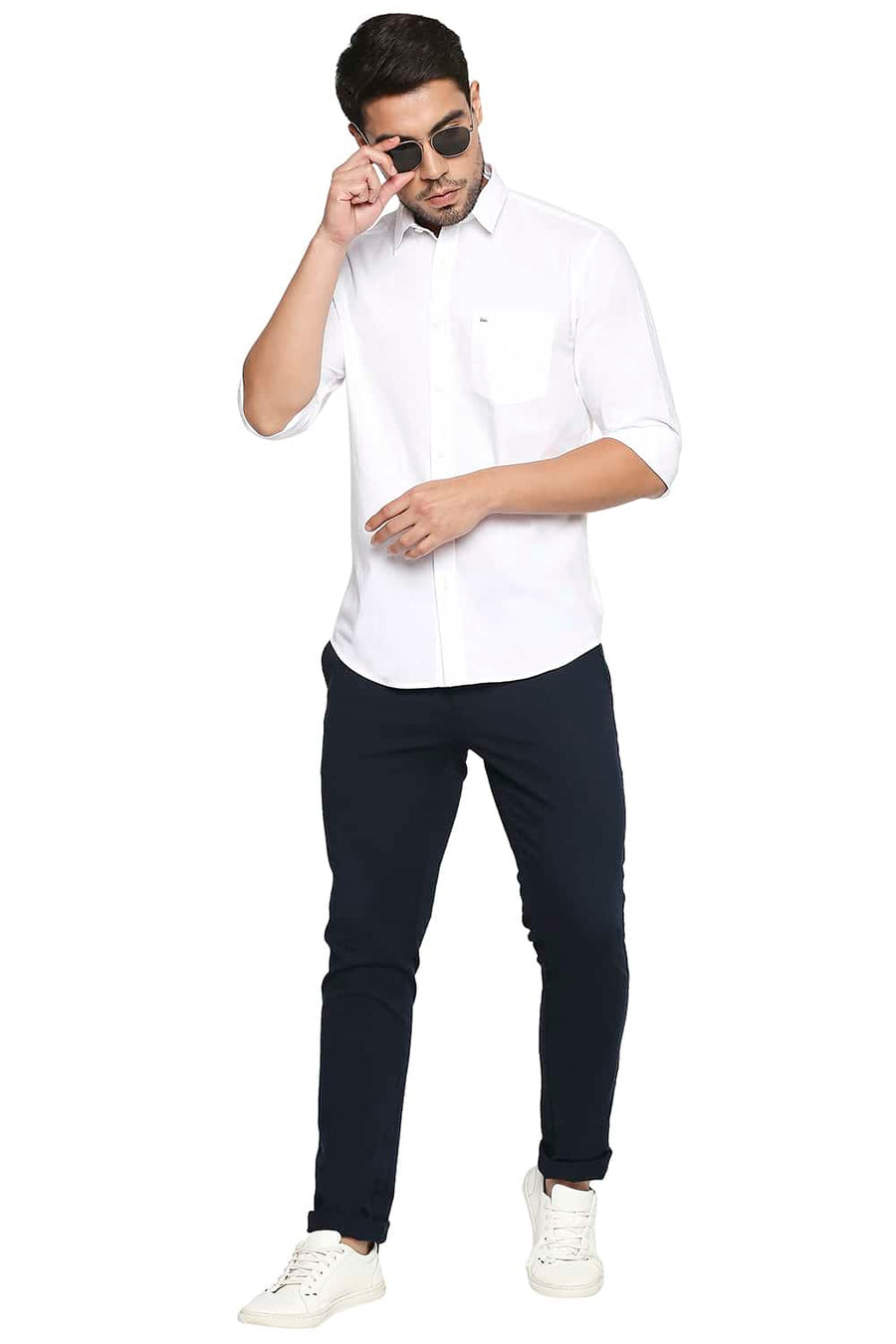 BASICS SLIM FIT BRILLIANT WHITE OXFORD SHIRT