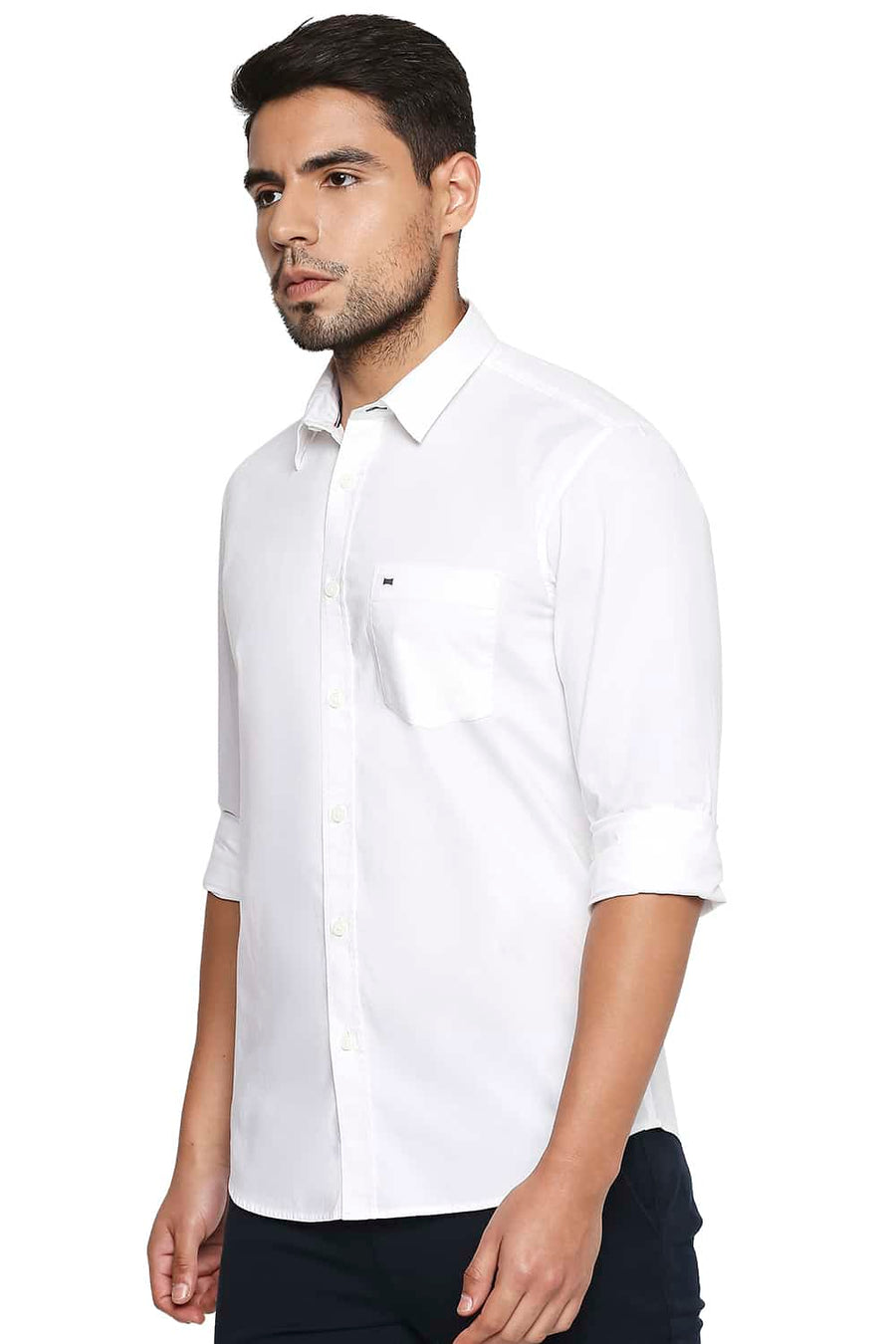 BASICS SLIM FIT BRILLIANT WHITE OXFORD SHIRT