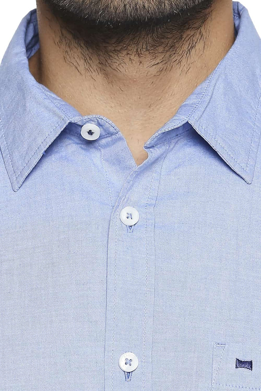 BASICS SLIM FIT LICHEN BLUE OXFORD SHIRT