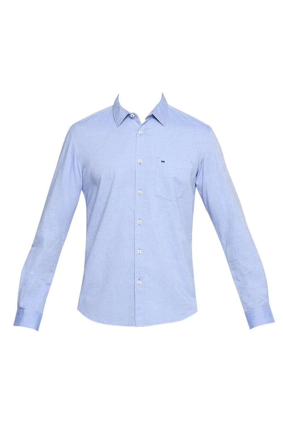 BASICS SLIM FIT LICHEN BLUE OXFORD SHIRT