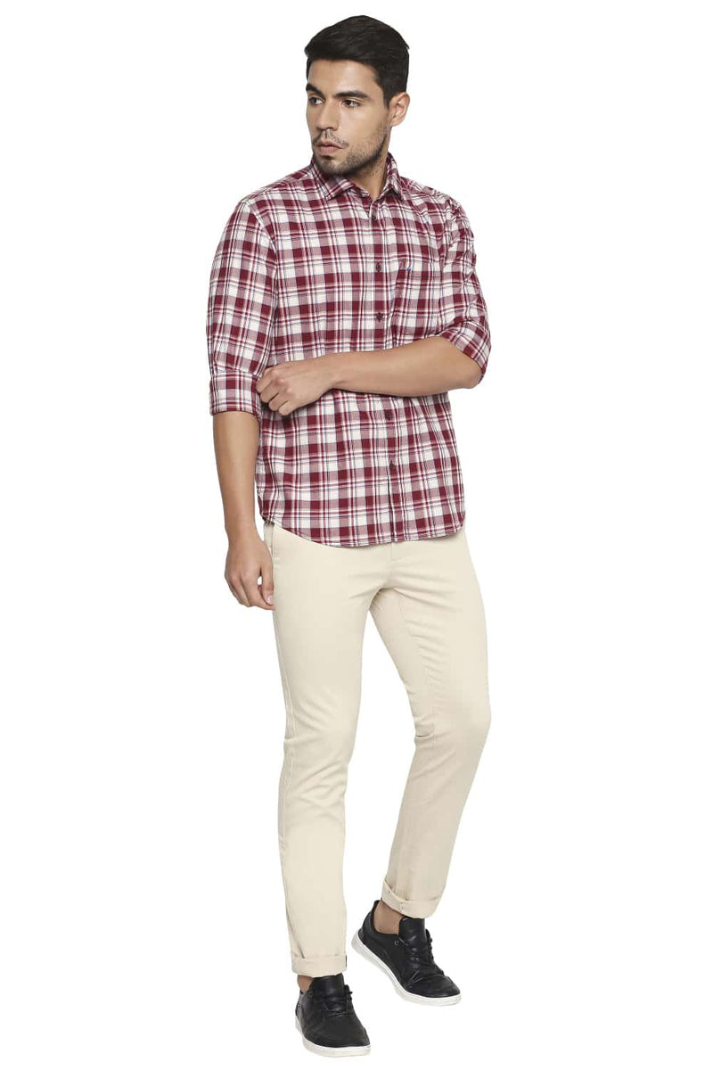 BASICS SLIM FIT CHECKS SHIRT