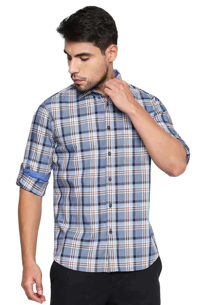 BASICS SLIM FIT CHECKS SHIRT