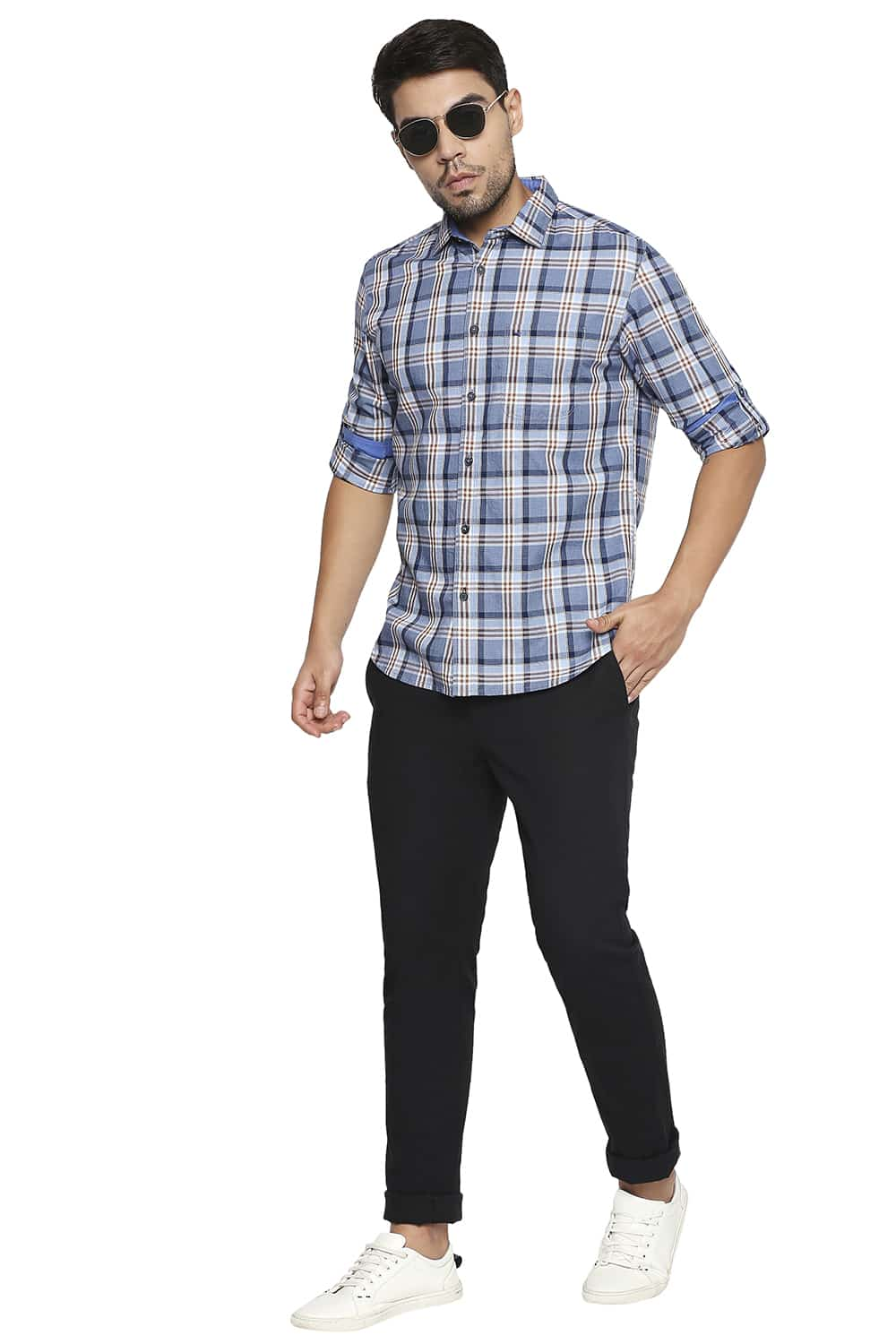 BASICS SLIM FIT CHECKS SHIRT