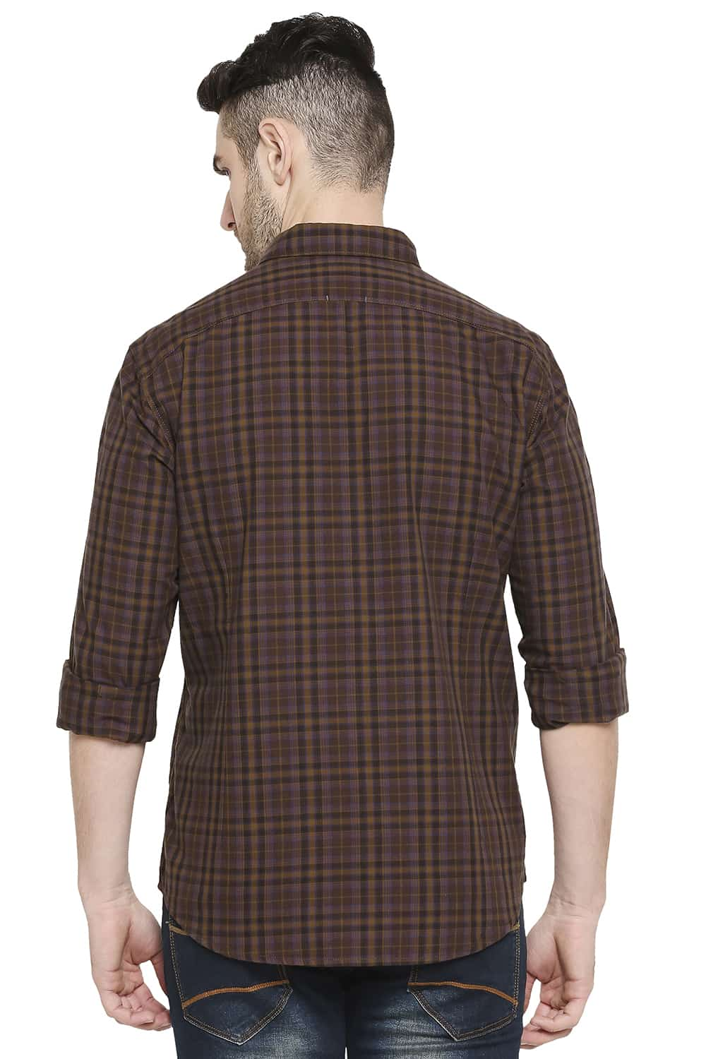 BASICS SLIM FIT CHECKS SHIRT