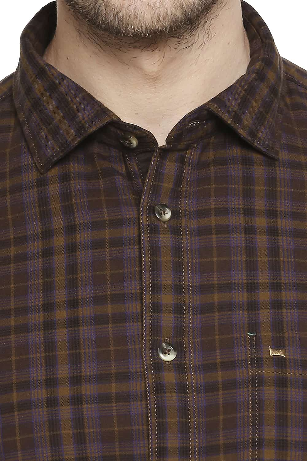 BASICS SLIM FIT CHECKS SHIRT