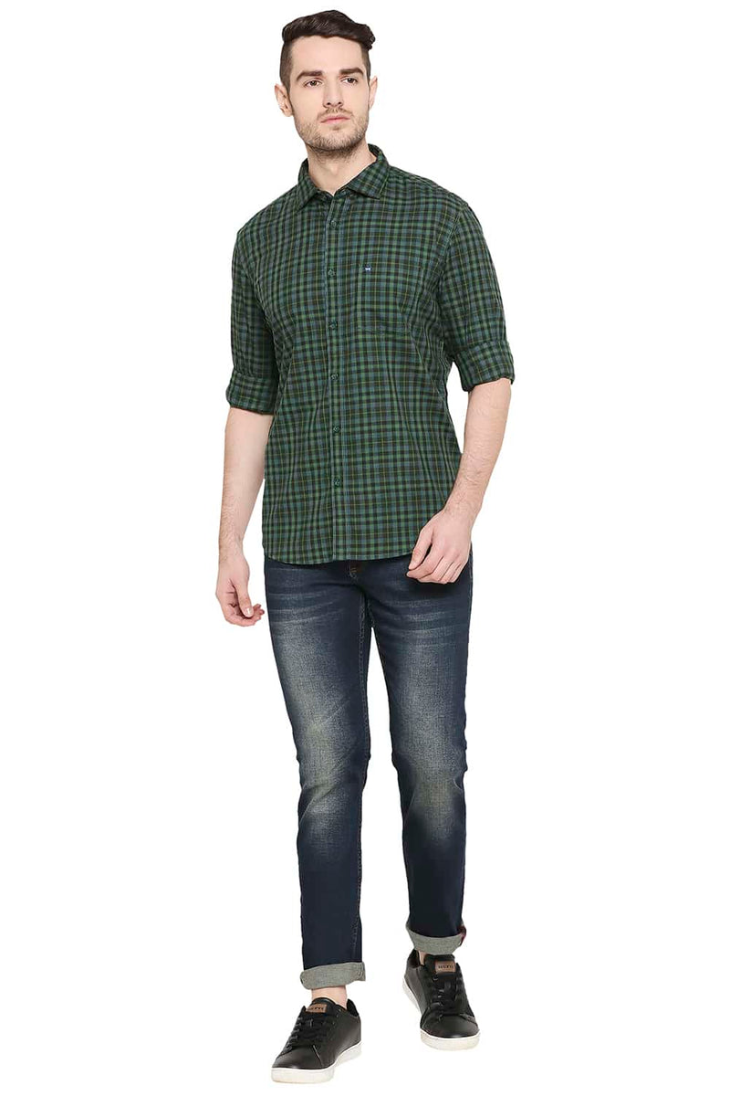 BASICS SLIM FIT CHECKS SHIRT