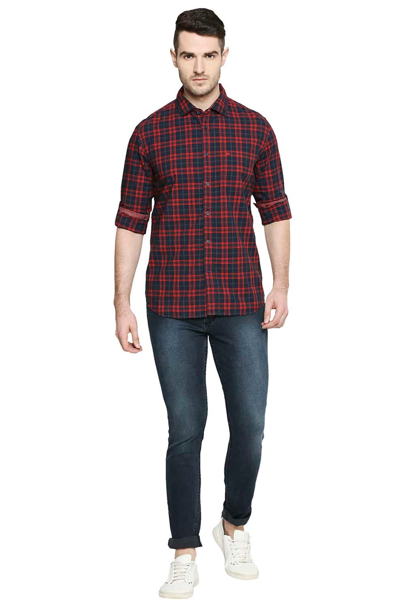 BASICS SLIM FIT CHECKS SHIRT