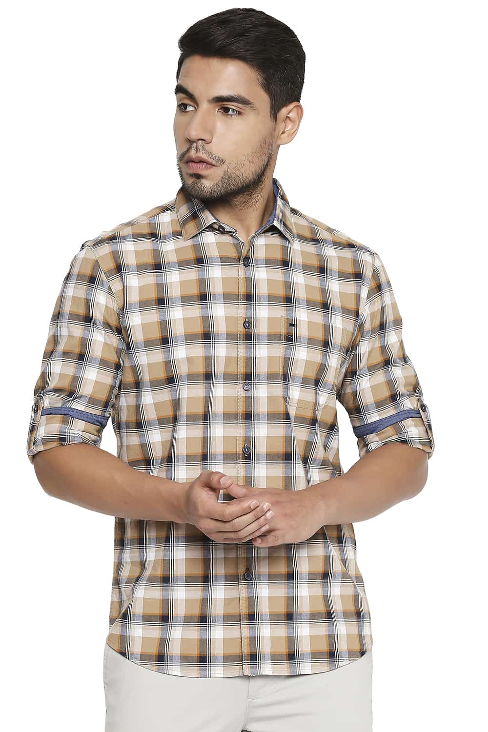 BASICS SLIM FIT CHECKS SHIRT