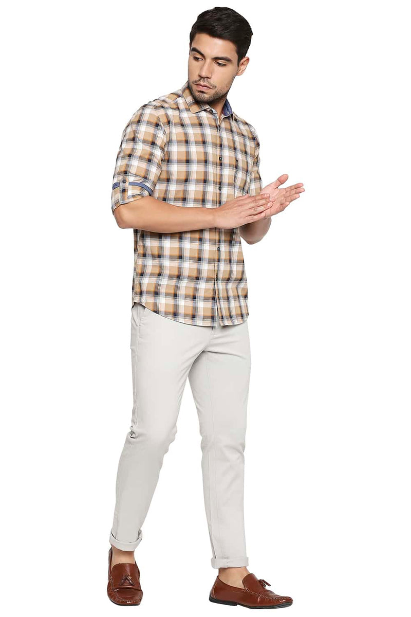 BASICS SLIM FIT CHECKS SHIRT