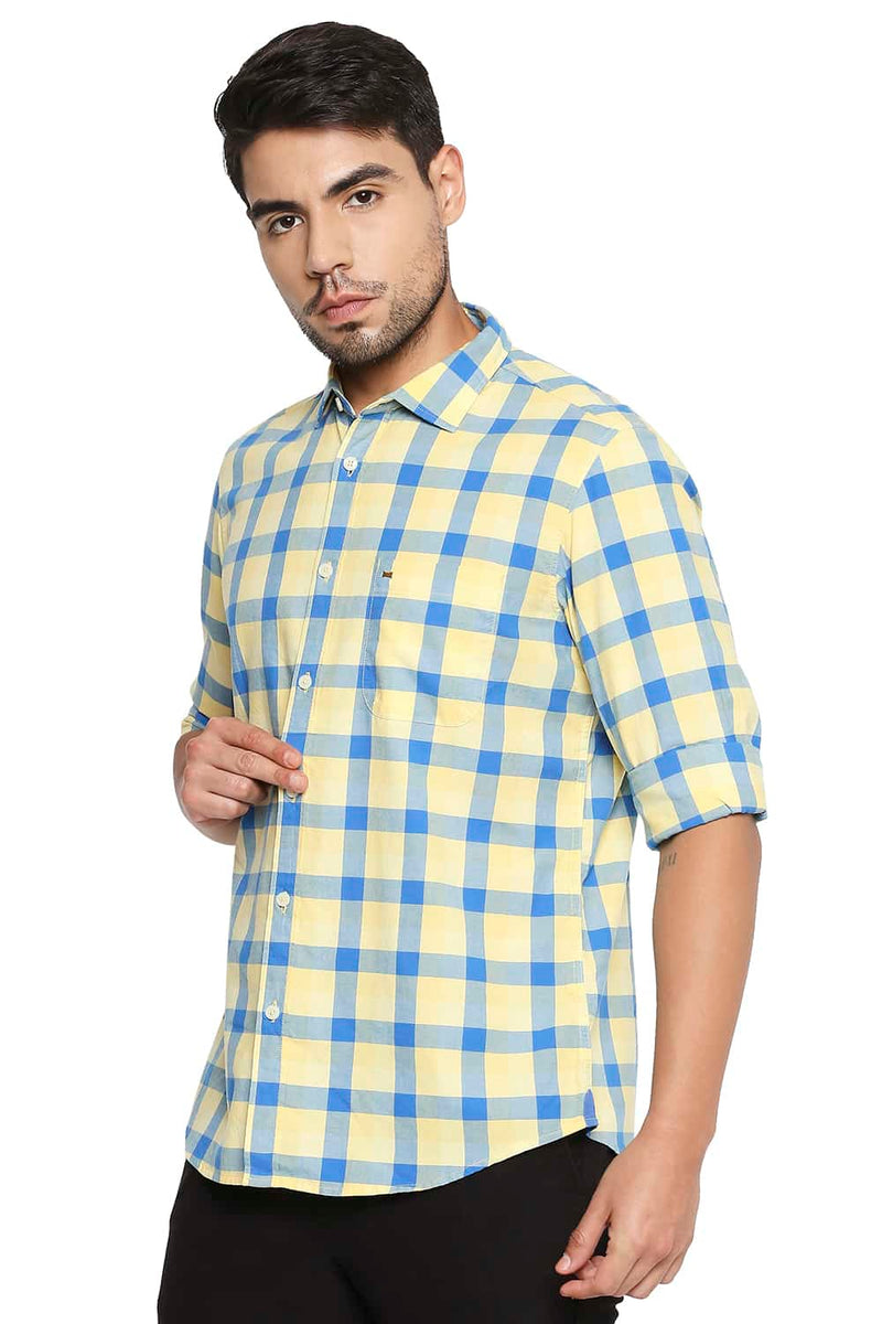 BASICS SLIM FIT CHECKS SHIRT