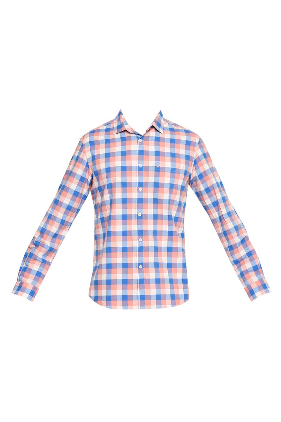 BASICS SLIM FIT PINK MELBA CHECKS SHIRT