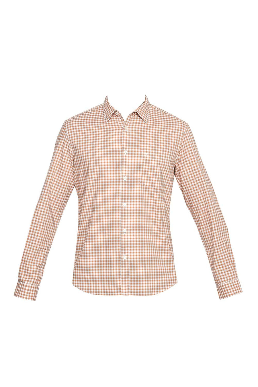 BASICS SLIM FIT BROWN SUGAR CHECKS SHIRT