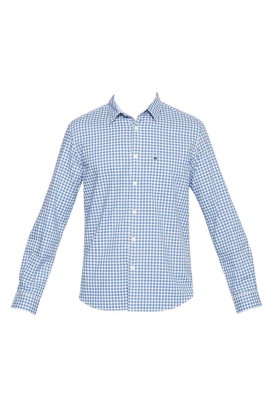 BASICS SLIM FIT RIVERSIDE BLUE CHECKS SHIRT