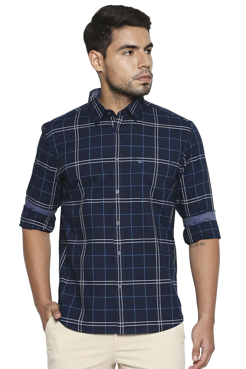 BASICS SLIM FIT CHECKS SHIRT