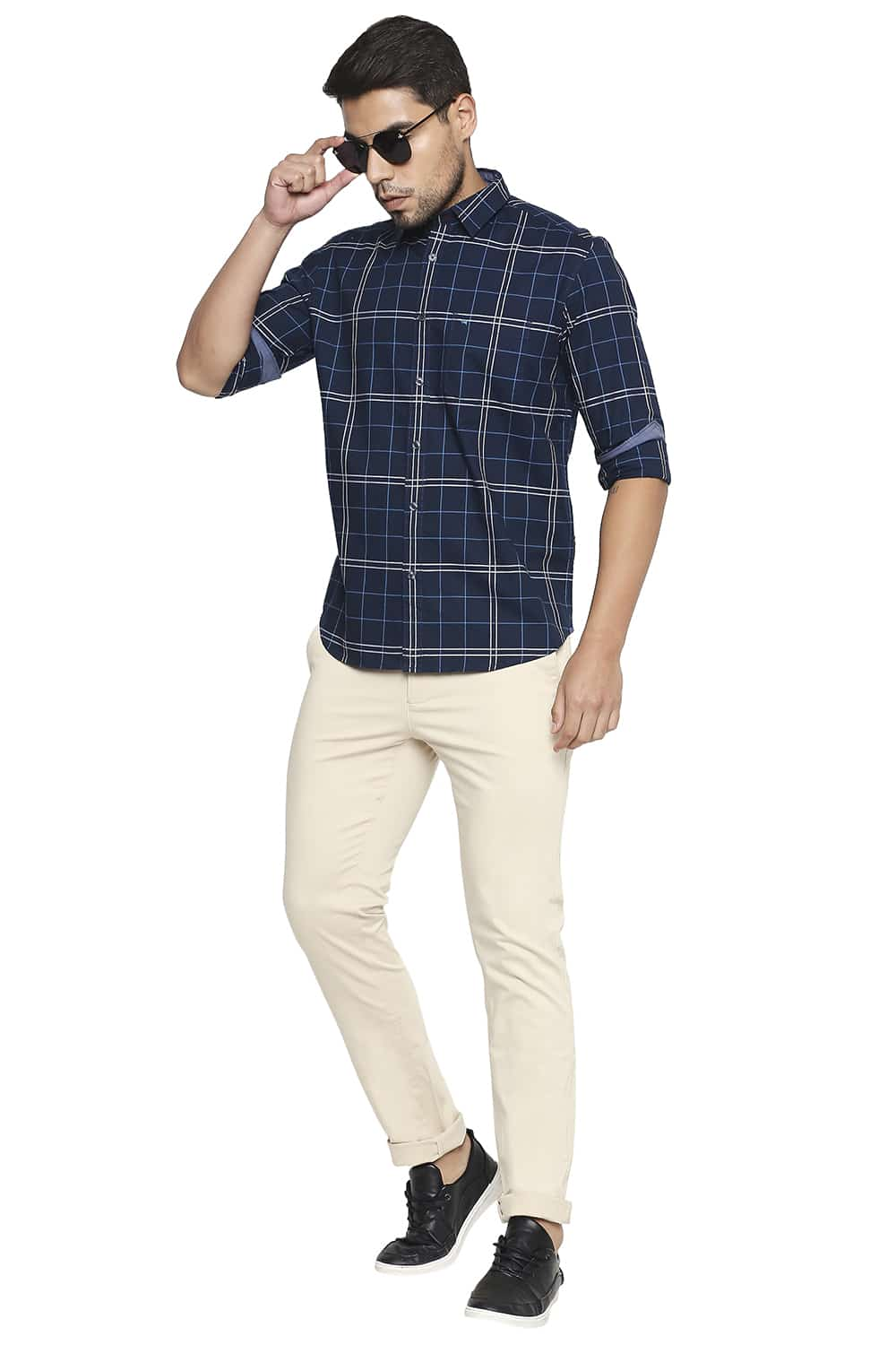 BASICS SLIM FIT CHECKS SHIRT