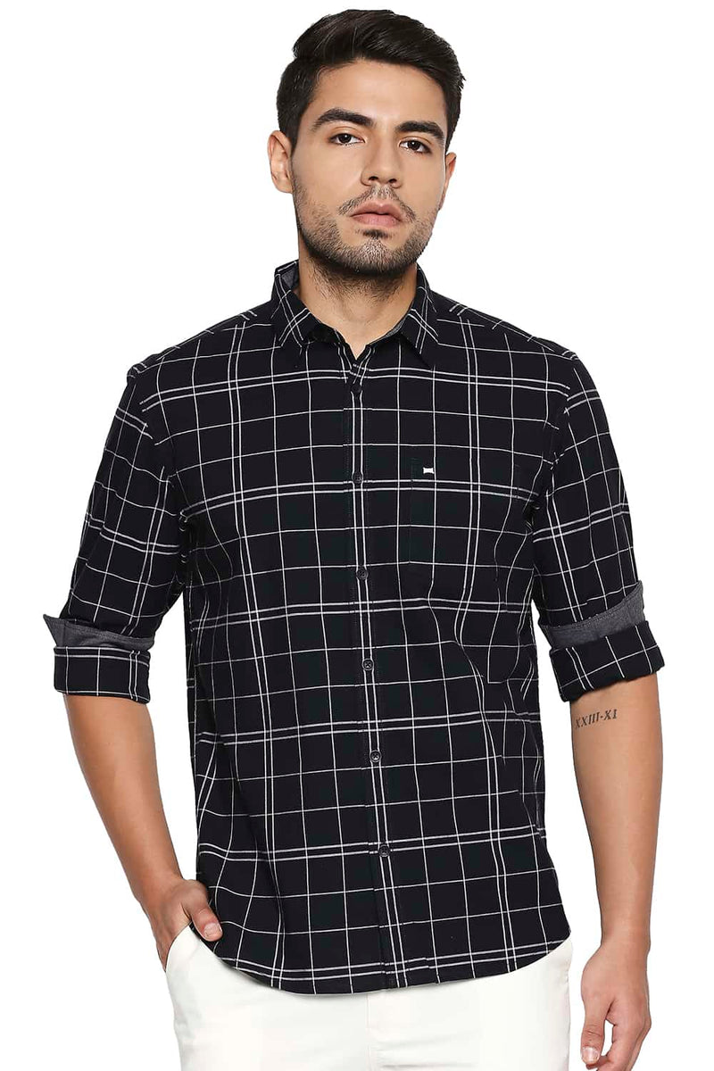 BASICS SLIM FIT CHECKS SHIRT