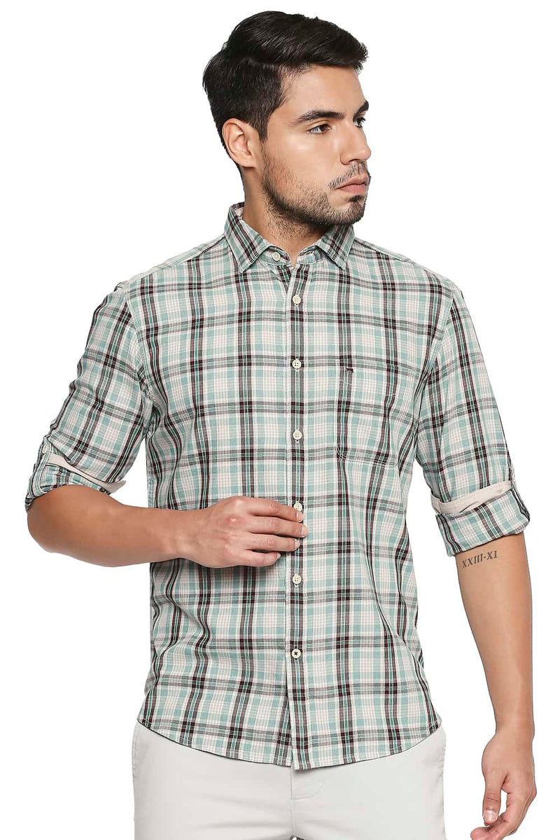 BASICS SLIM FIT CHECKS SHIRT