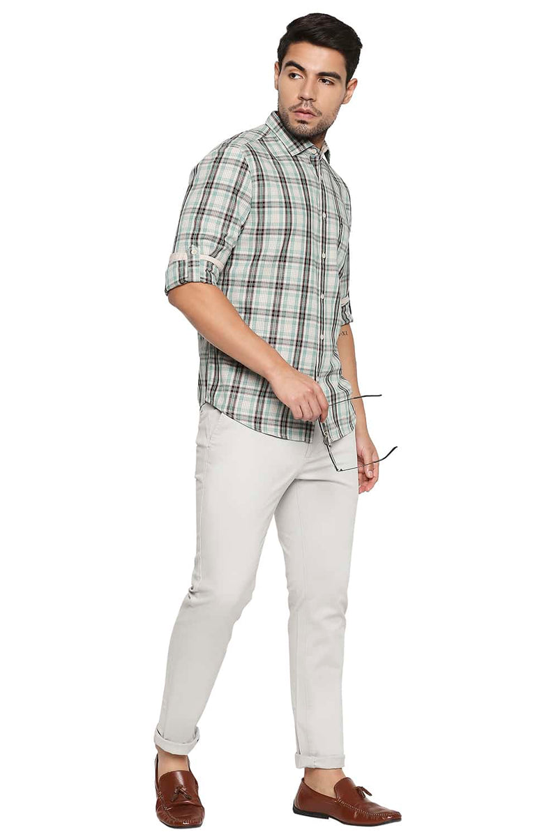 BASICS SLIM FIT CHECKS SHIRT