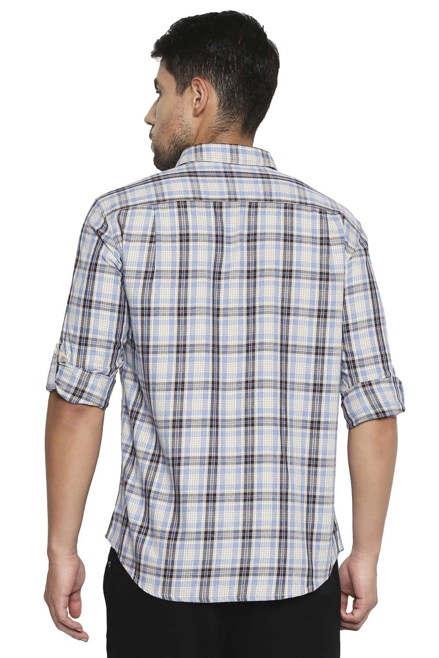 BASICS SLIM FIT VICTORIA BLUE CHECKS SHIRT