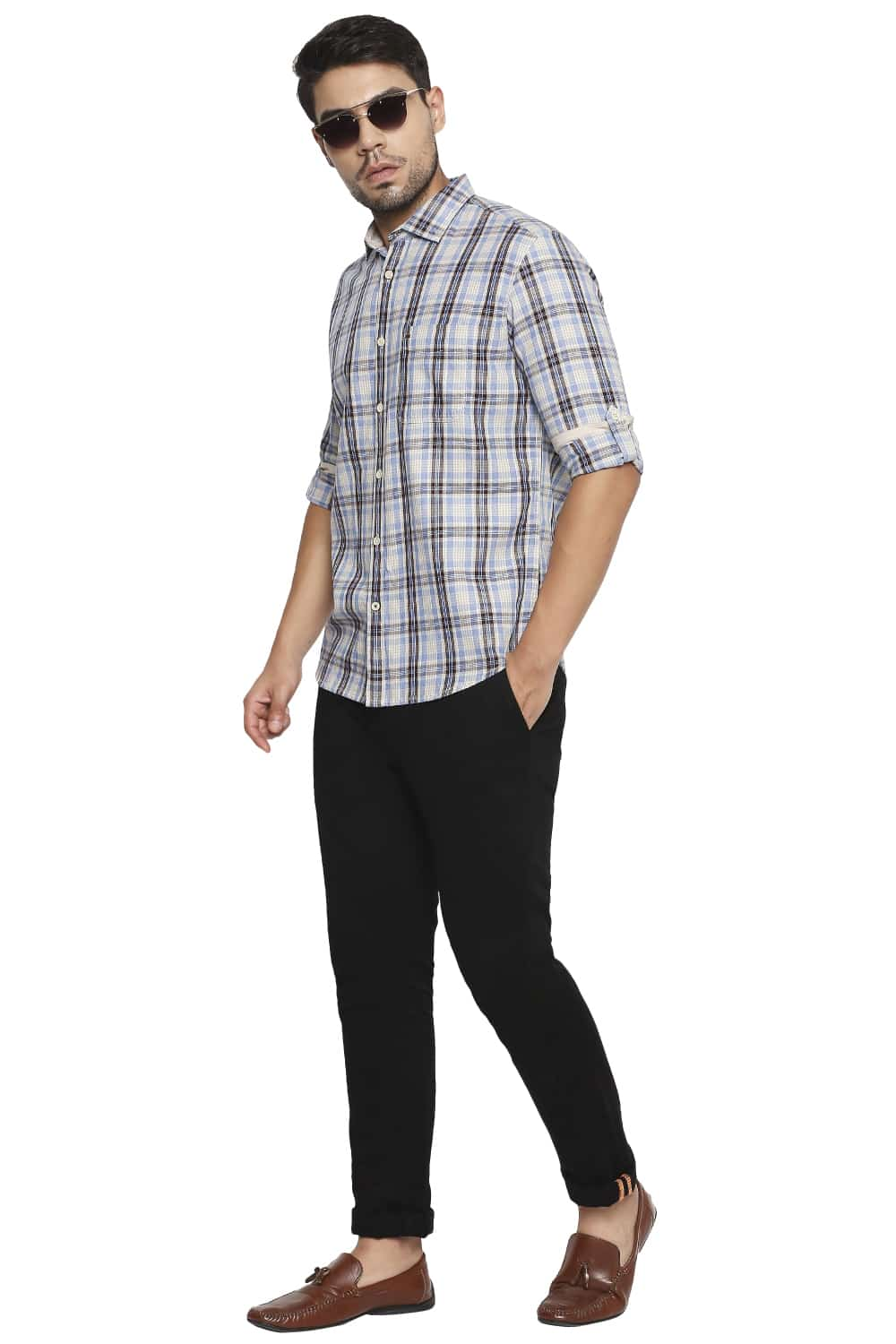 BASICS SLIM FIT CHECKS SHIRT