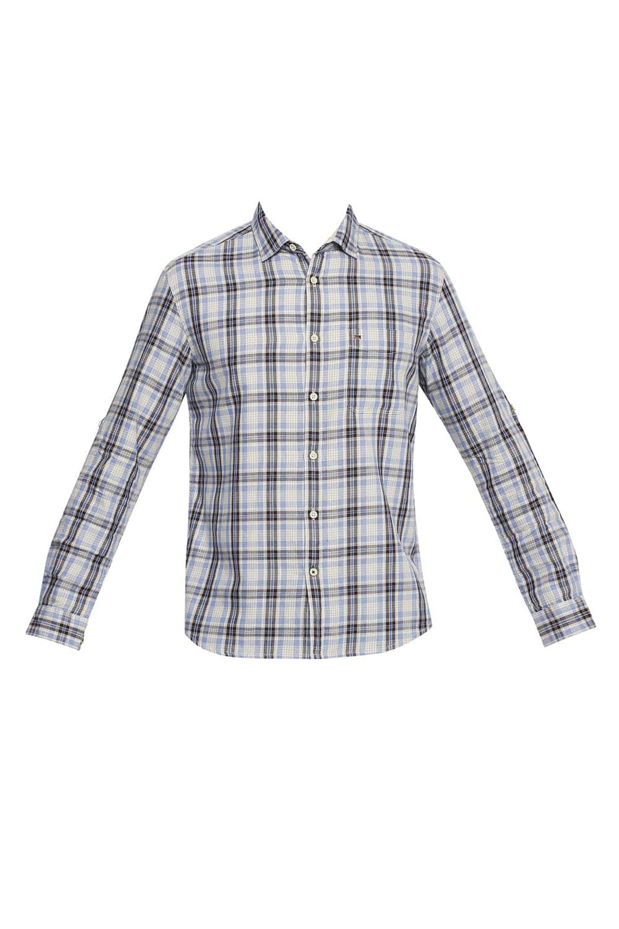 BASICS SLIM FIT VICTORIA BLUE CHECKS SHIRT