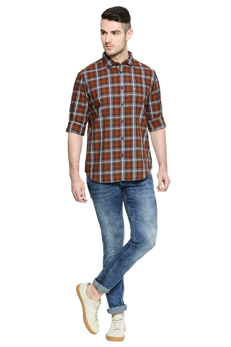 BASICS SLIM FIT CHECKS SHIRT