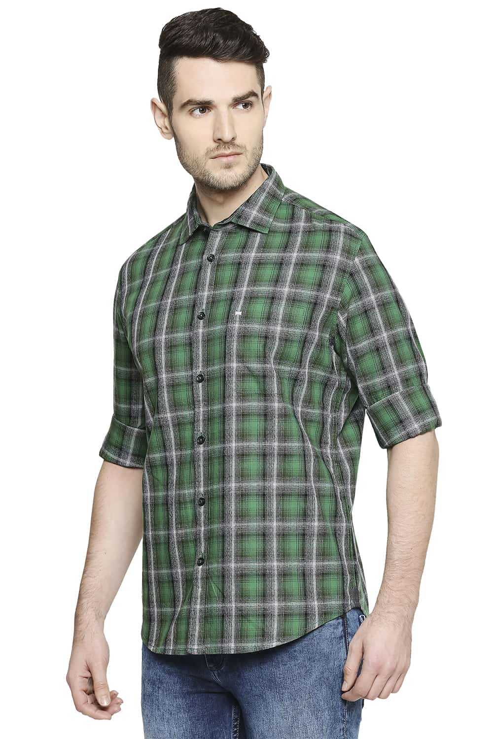 BASICS SLIM FIT CHECKS SHIRT