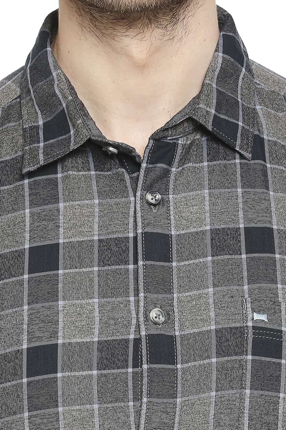 BASICS SLIM FIT CHECKS SHIRT