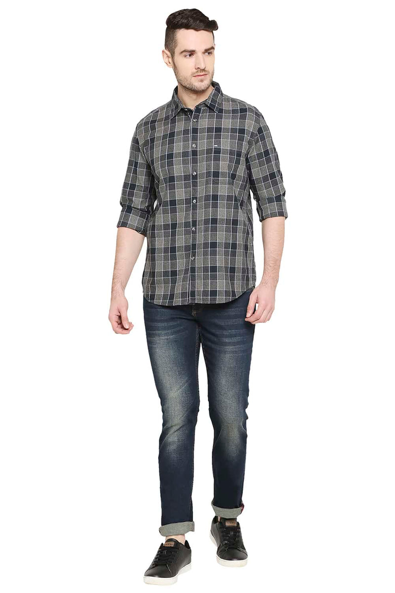 BASICS SLIM FIT CHECKS SHIRT