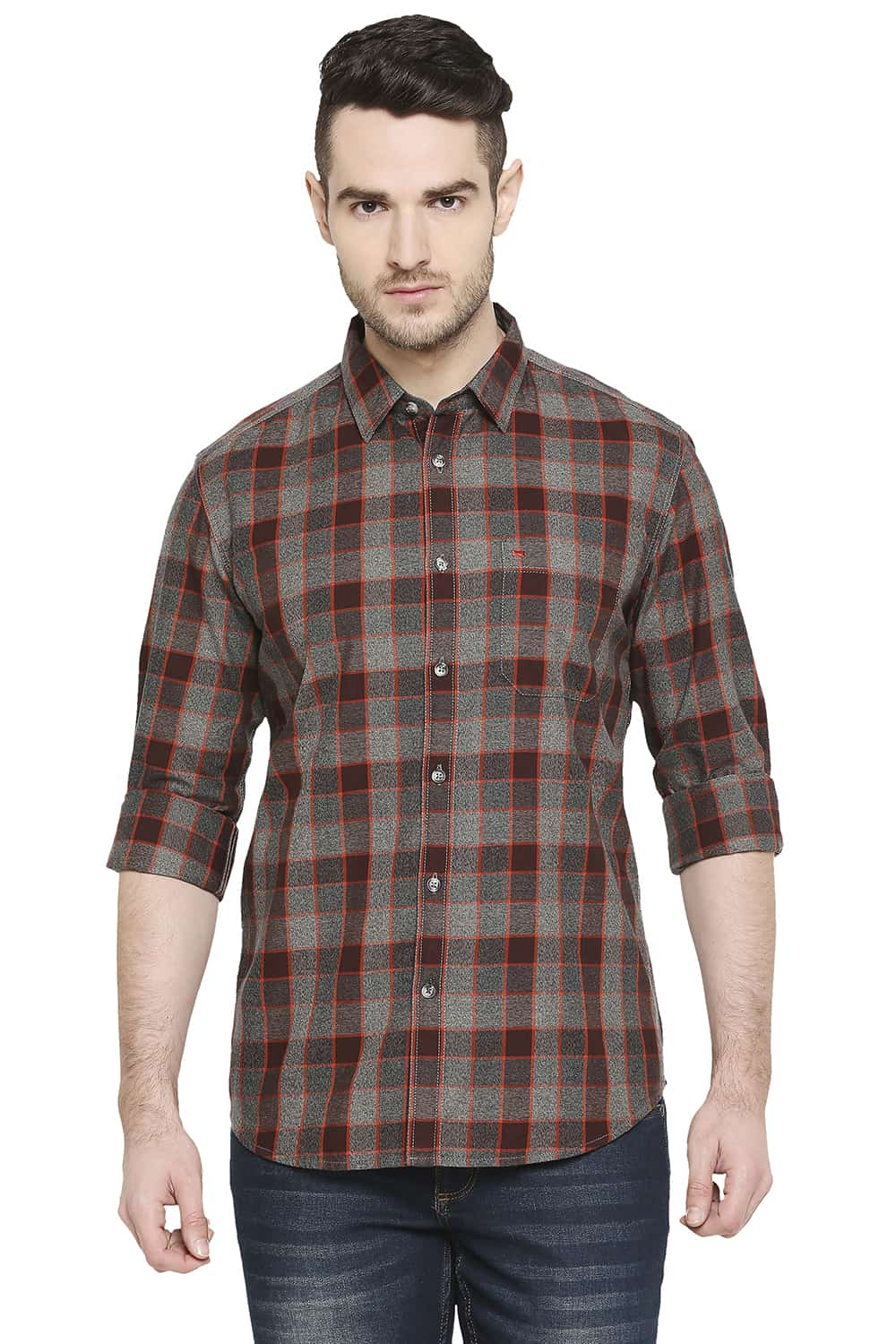 BASICS SLIM FIT CHECKS SHIRT