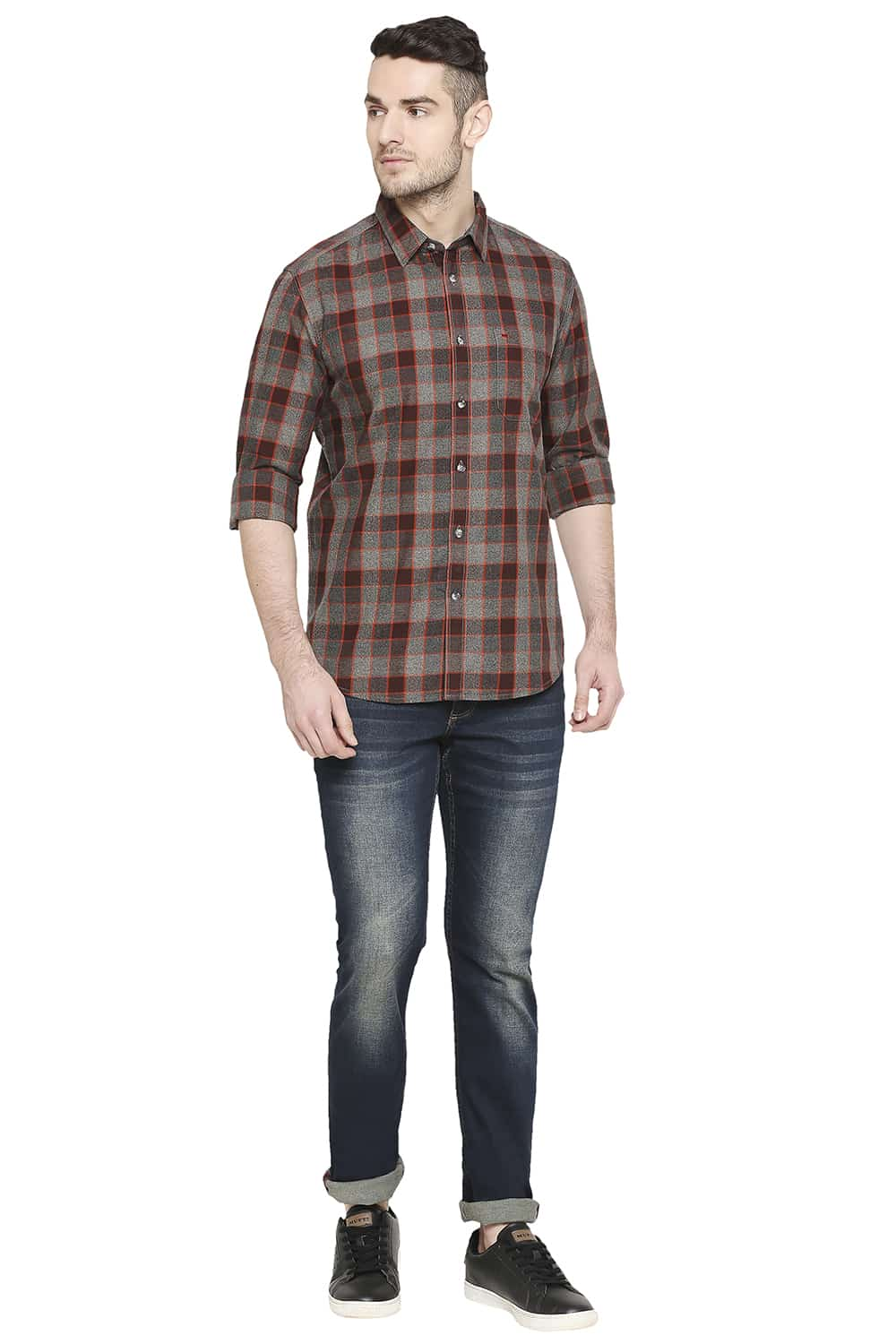 BASICS SLIM FIT CHECKS SHIRT