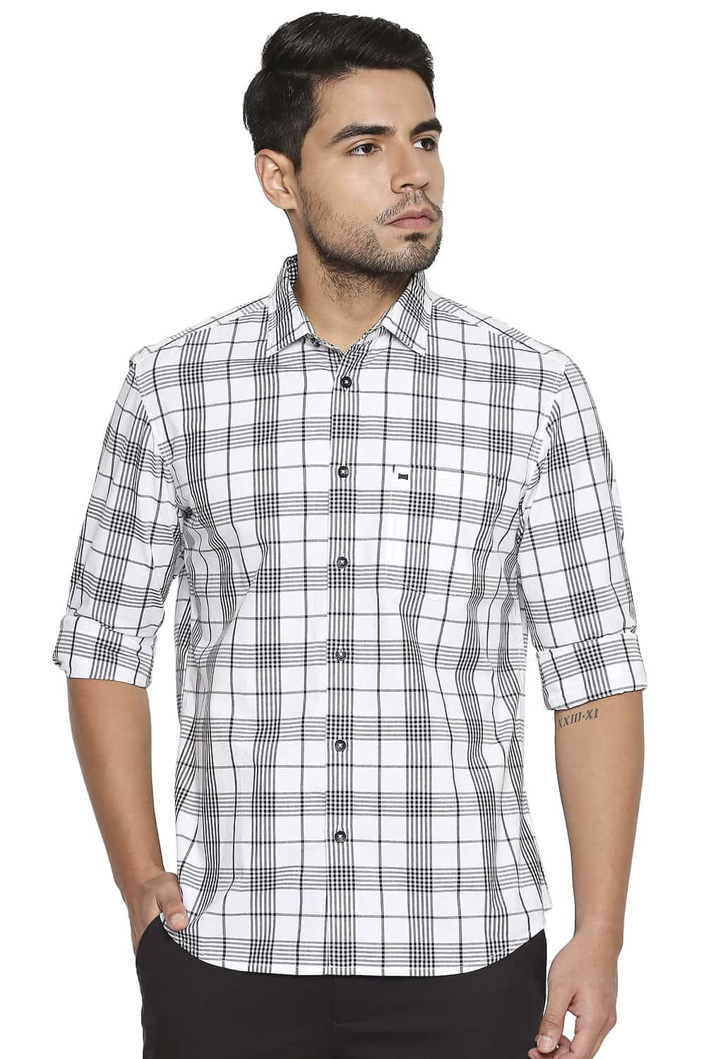 BASICS SLIM FIT CHECKS SHIRT