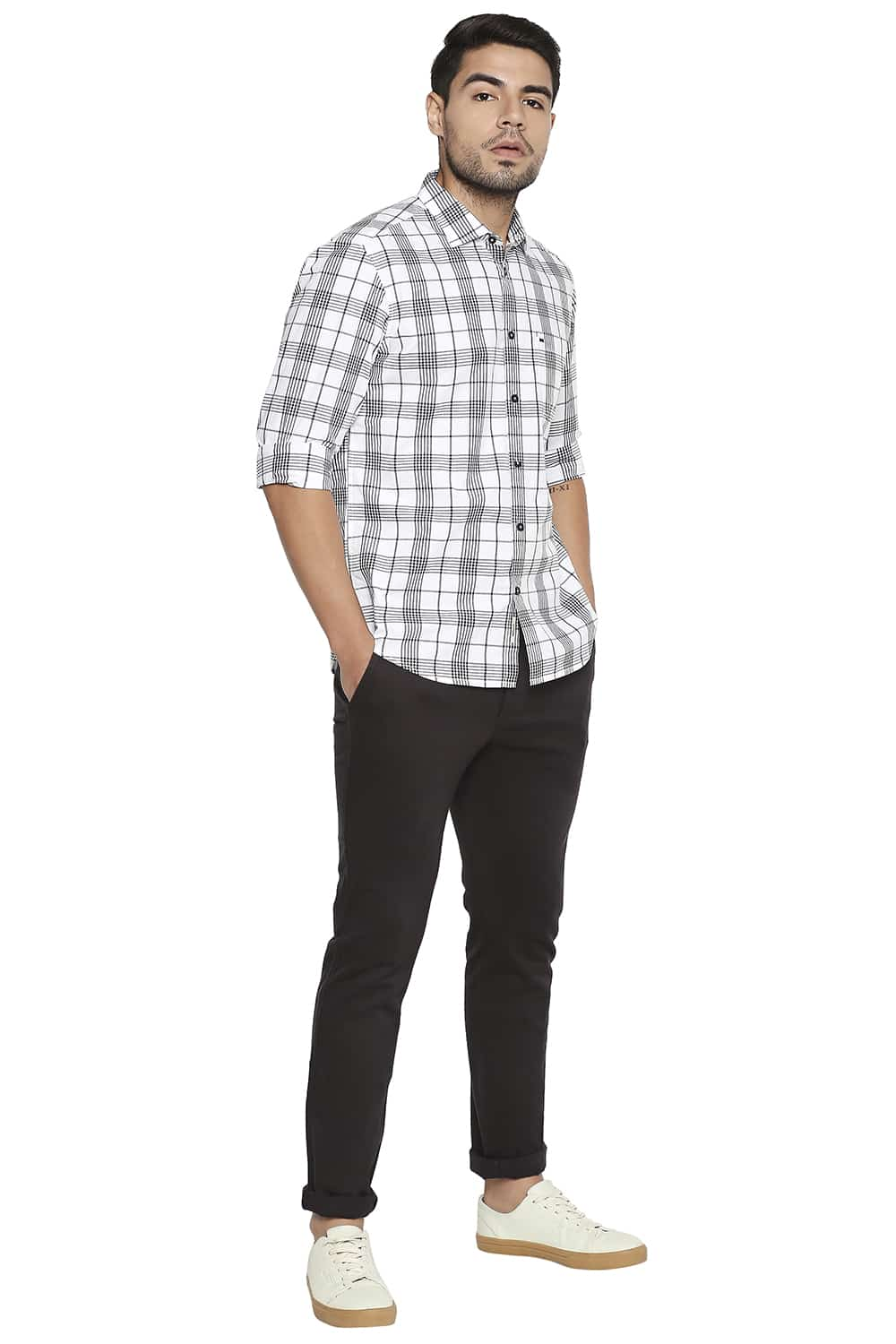 BASICS SLIM FIT CHECKS SHIRT