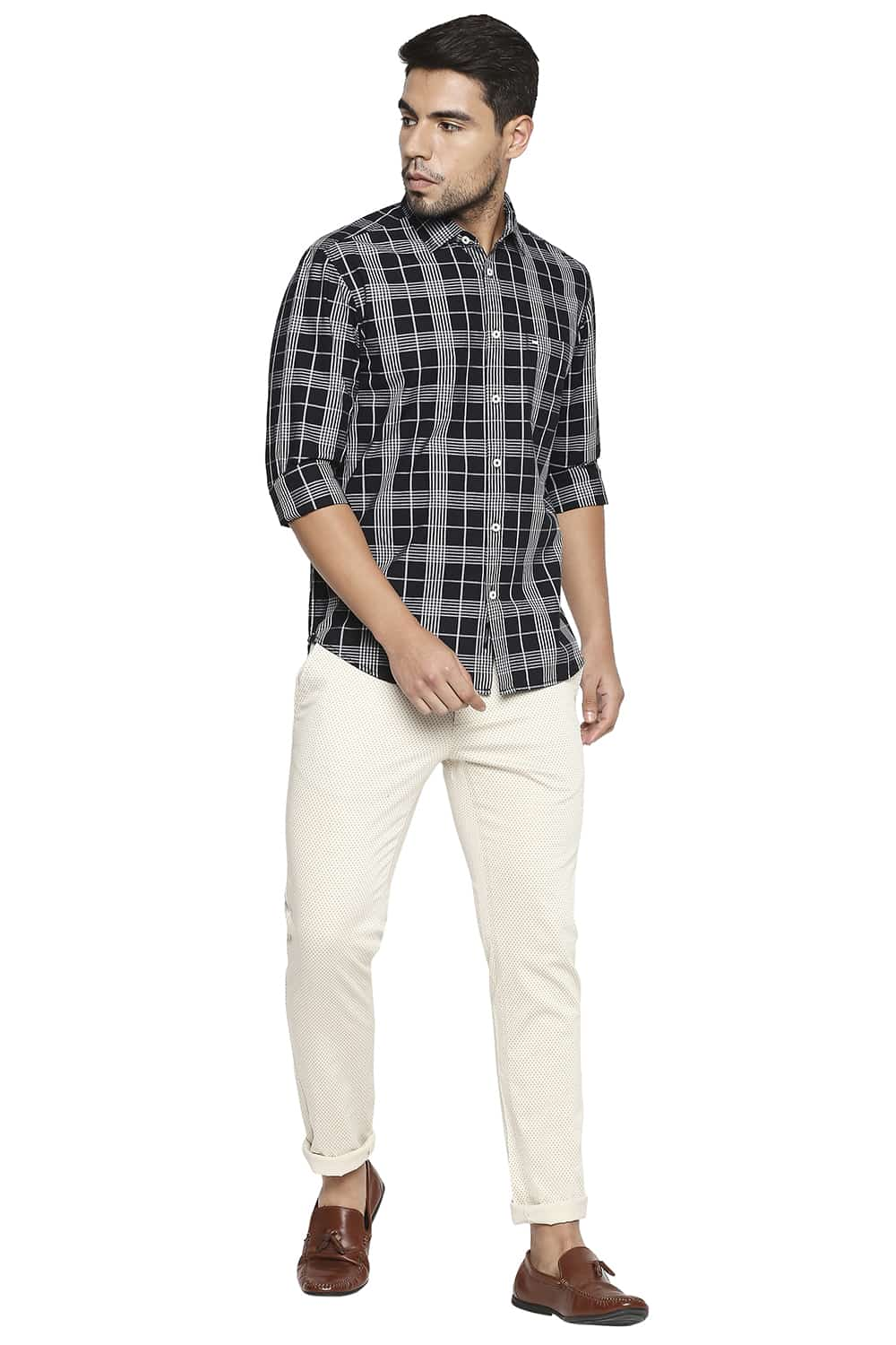 BASICS SLIM FIT CHECKS SHIRT