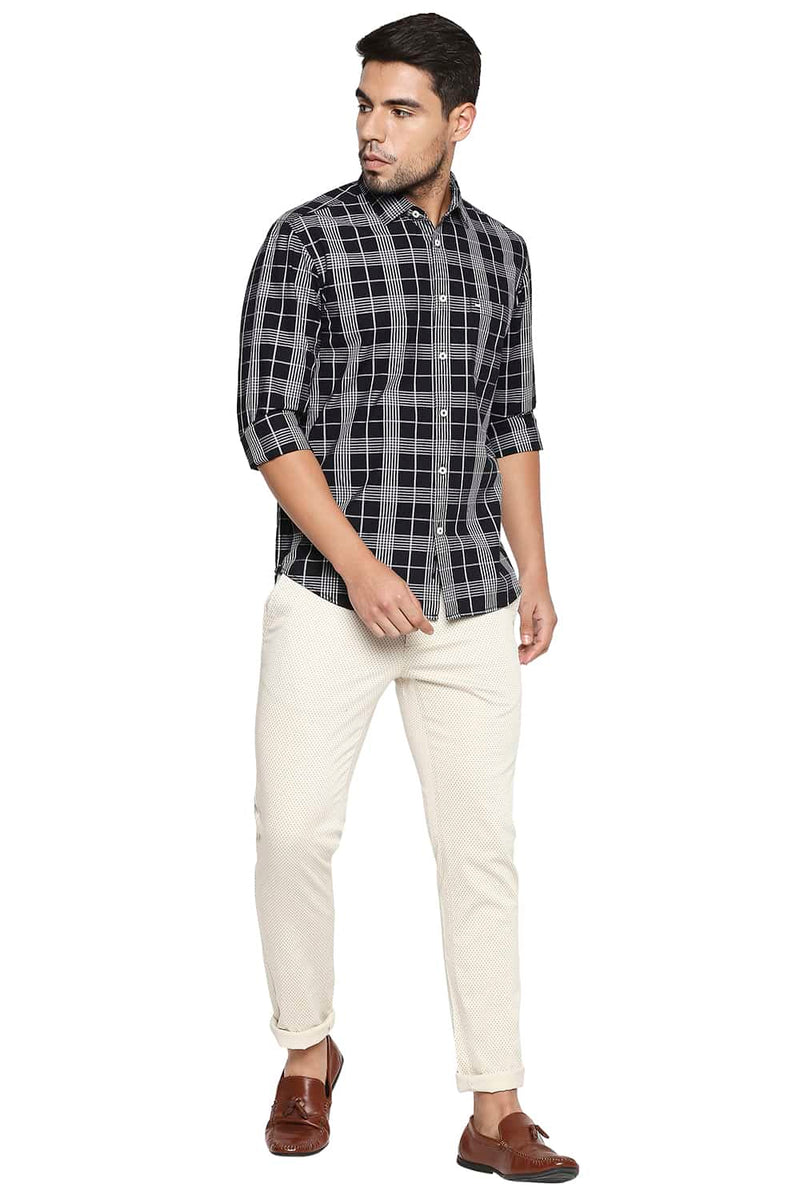 BASICS SLIM FIT CHECKS SHIRT