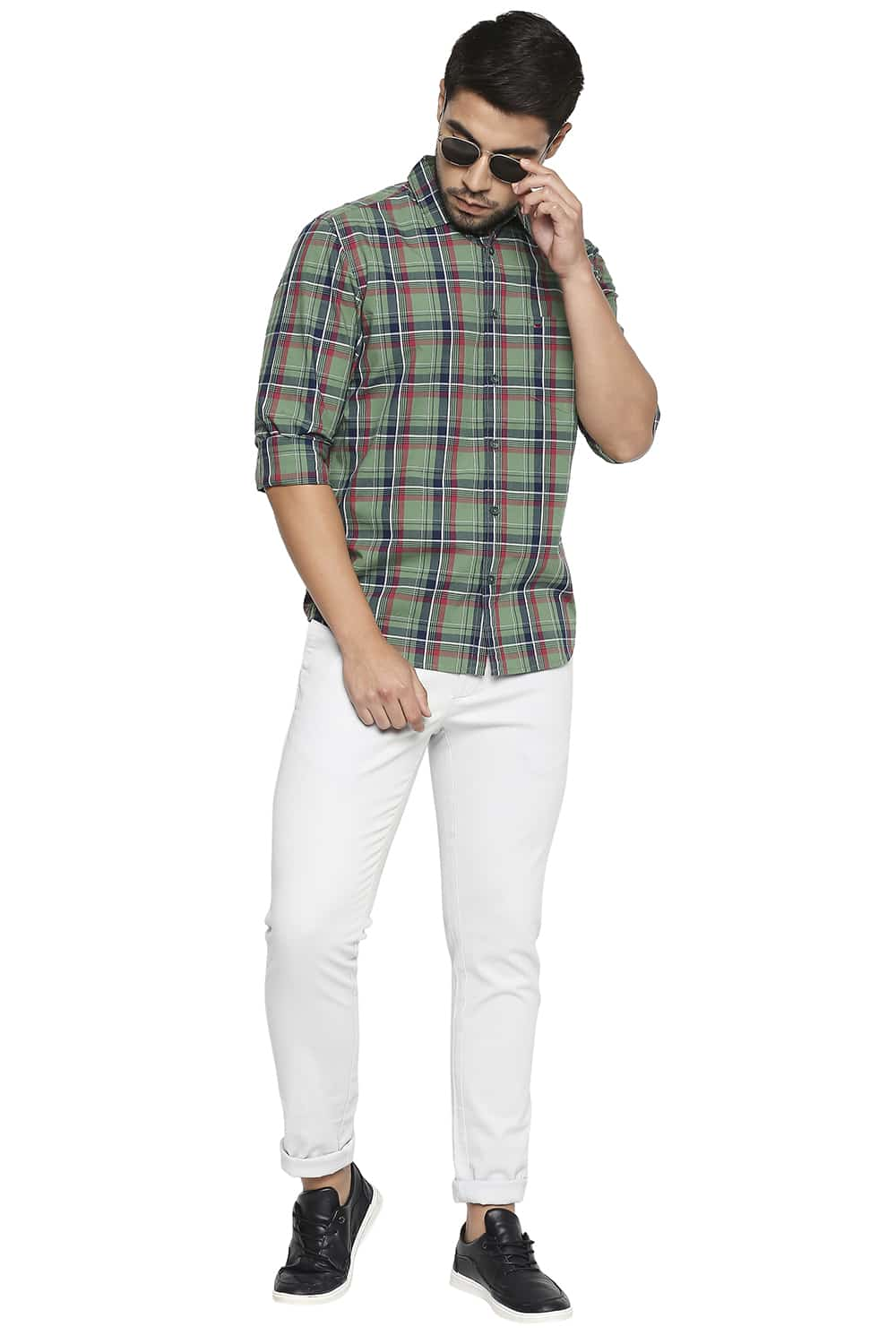 BASICS SLIM FIT CHECKS SHIRT