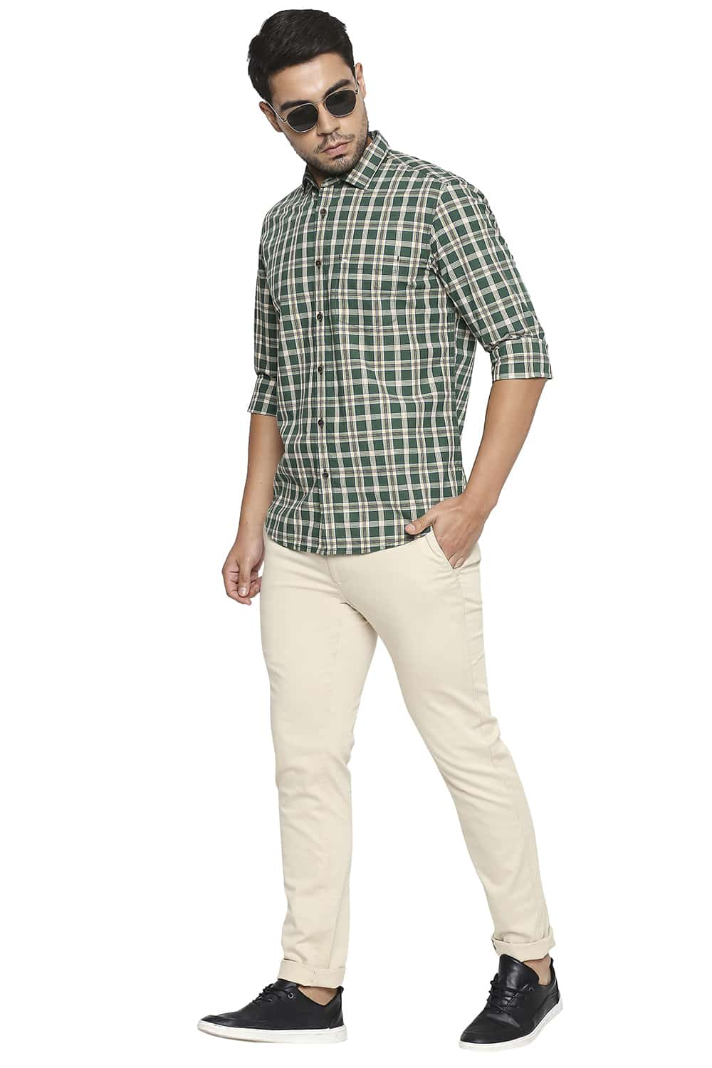 BASICS SLIM FIT CHECKS SHIRT