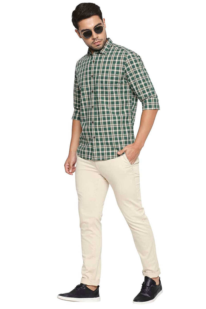 BASICS SLIM FIT CHECKS SHIRT