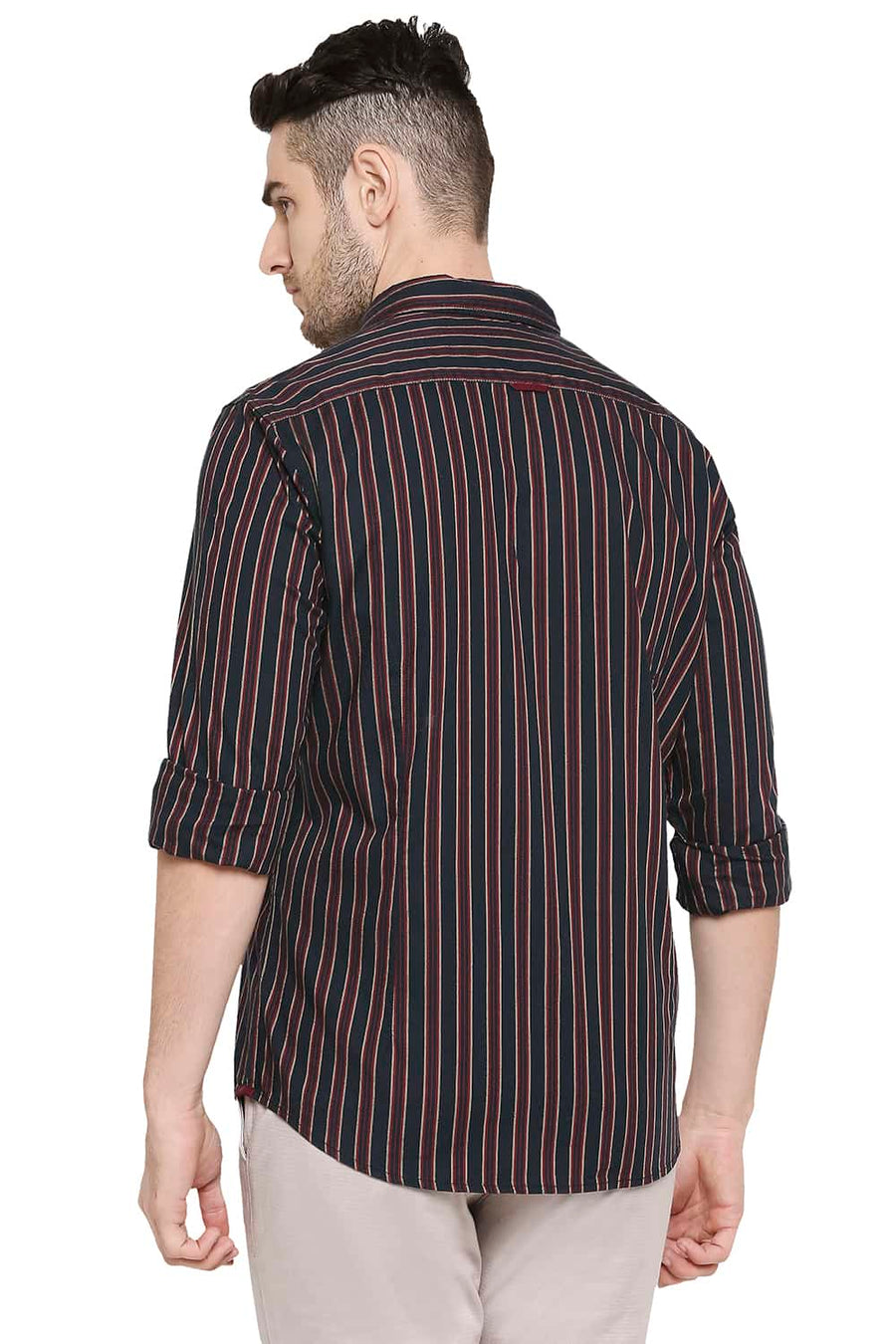 BASICS SLIM FIT MARS RED STRIPE SHIRT